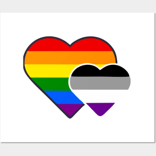 Asexual Double Heart Posters and Art